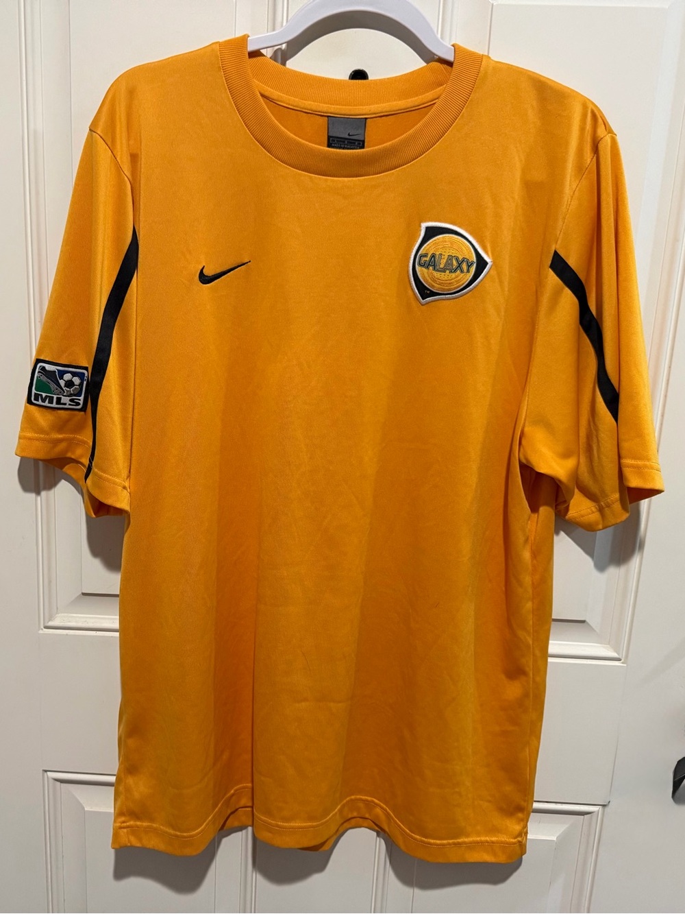 Nike Men’s Orange LA Galaxy Soccer Jersey with Black Details